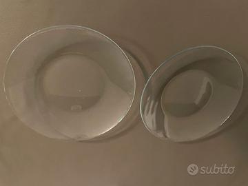 2 PIATTI IN VETRO TRASPARENTE 25 CM PER DECOUPAGE