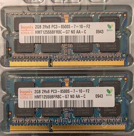 Ram Hynix 4gb (2x2gb) sodimm DDR3 per notebook
