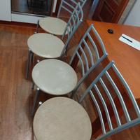 sedie 4 in alluminio/simil pelle
