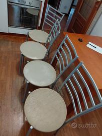sedie 4 in alluminio/simil pelle