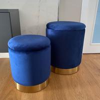 Set 2 Pouf contenitori - Blu reale