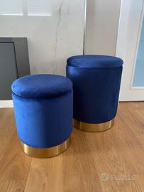 Set 2 Pouf contenitori - Blu reale