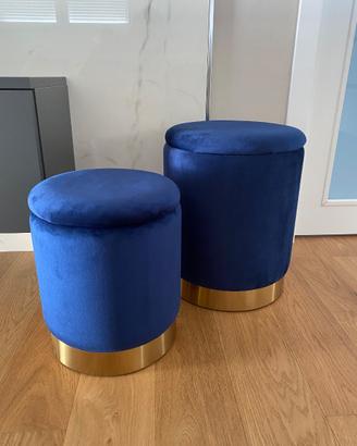 Set 2 Pouf contenitori - Blu reale