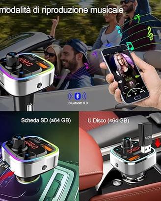 Trasmettitore FM Bluetooth vivavoce per Auto