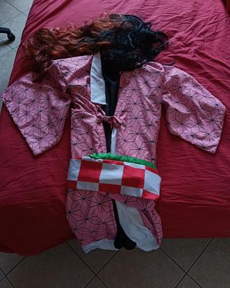 Vestito cosplay anime nezuko Demon Slayer tg 150