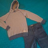 Felpa + pantaloni jeans 9-10 anni
