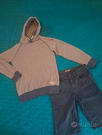 Felpa + pantaloni jeans 9-10 anni