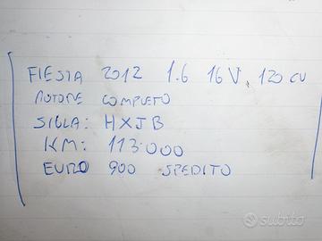Motore ford fiesta 1.6 benzina tipo hxjb