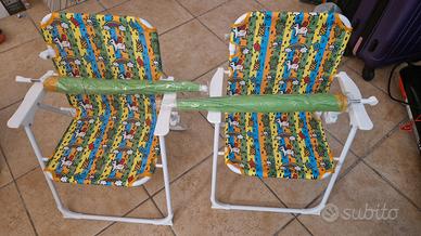Sedie da giardino/spiaggia bambini con ombrellino