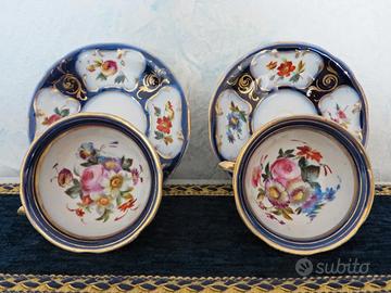 Tazza e piattino in porcellana blu