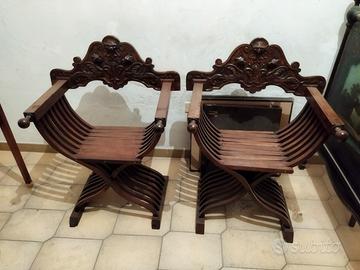 Sedie pieghevoli in legno savonarola antiquariato