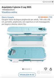 Vasca da bagno portatile e richiudibile