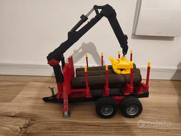 bruder 02252 - Rimorchio retroescavatore con gru 