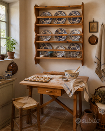 tavolo dolci + piattaia in legno massello