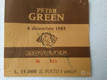 biglietto concerto Peter Green 1985