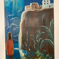 Olio su tela vintage Eliano Fantuzzi