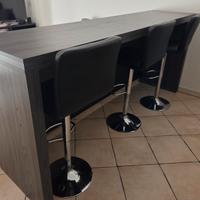 Bancone cucina/angolo bar in legno antracite