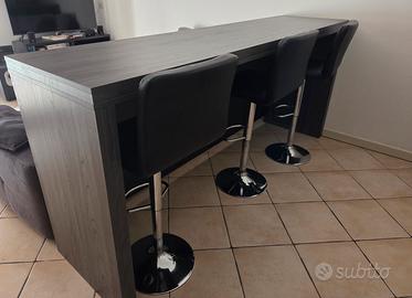 Bancone cucina/angolo bar in legno antracite