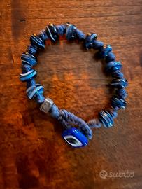 Bracciale aua argento e vetro taranto mai usato
