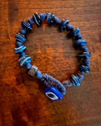 Bracciale aua argento e vetro taranto mai usato