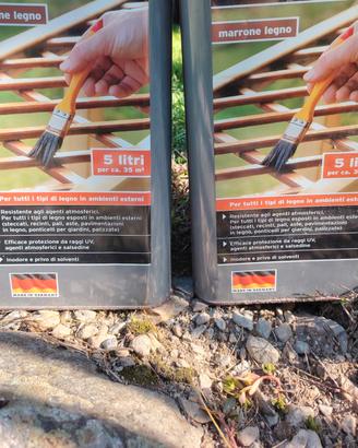 impregnante legno  ad acqua lt5 marrone castano