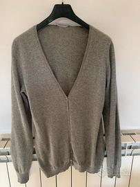 Cardigan grigio 100% cashmere