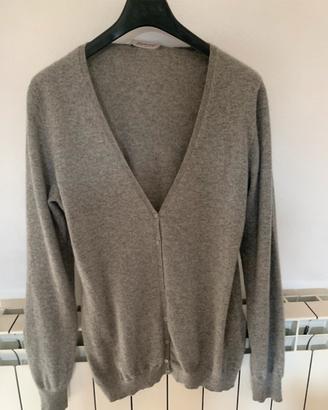 Cardigan grigio 100% cashmere