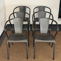 6 sedie in metallo
