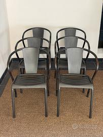 6 sedie in metallo
