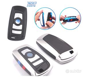 CUSTODIA COVER CHIAVE BMW QUADRATA CROMATA E NERA