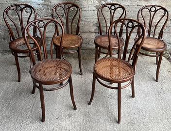 KIT SET 6 SEDIE STILE THONET In LEGNO FAGGIO RESTA