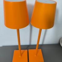 2 lampade da tavolo arancioni led senza filo