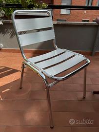 Sedie da esterno alluminio impilabili Lusini