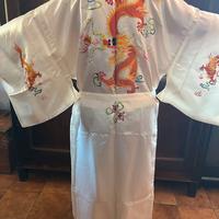 KIMONO CINESE PURA SETA DRAGO RICAMATO