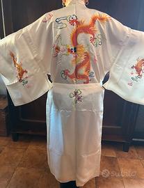 KIMONO CINESE PURA SETA DRAGO RICAMATO
