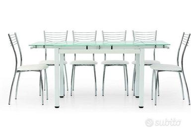 Tavolo in vetro rettangolare allungabile