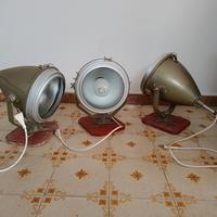 Set di 3 fari industriali vintage funzionanti