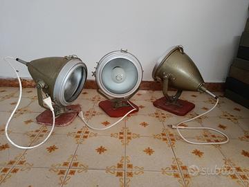 Set di 3 fari industriali vintage funzionanti