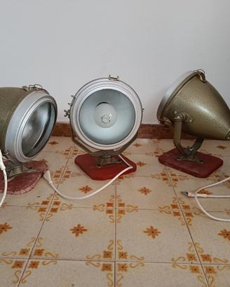 Set di 3 fari industriali vintage funzionanti