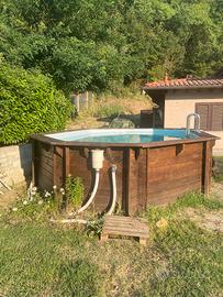 piscina di legno di pino impregnato misure 657x407