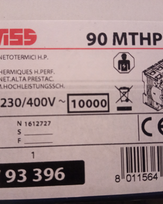 Magnetotermico trifase 4p D63A Gewiss 93396 10kA