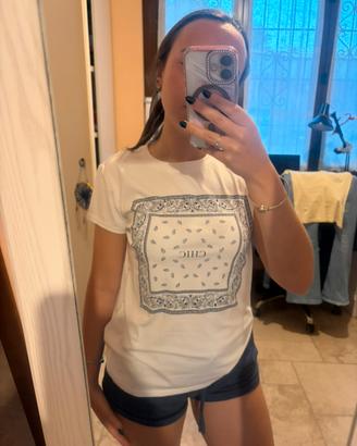 🤍T-shirt bianca Made in Italy - Grafica Bandana