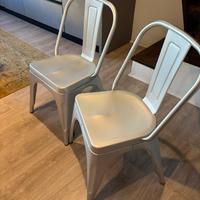 3 sedie argentate