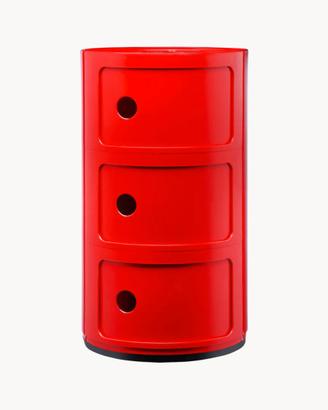 Kartell contenitore di design 3 cassetti rosso