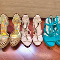 N3 paia scarpe gioiello con tacco décolleté 