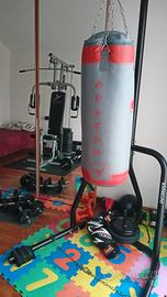 supporto terra  sacco boxe e pera elastica