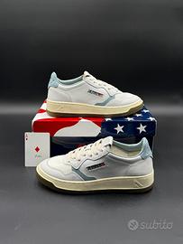 Autry sneakers medalist low bianche e azzurre 38