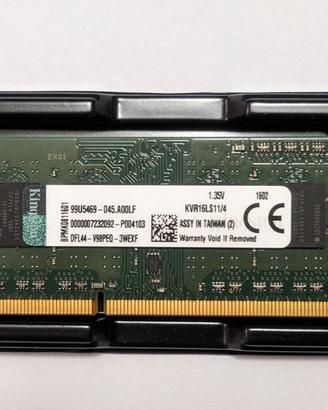 Kingston DDR3 4 GB 1600 MHz PC3L 12800S RAM Laptop