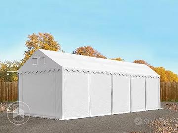 Gazebo 10x4 m in PVC Bianco – Altezza 2,6 m