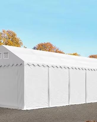 Gazebo 10x4 m in PVC Bianco – Altezza 2,6 m